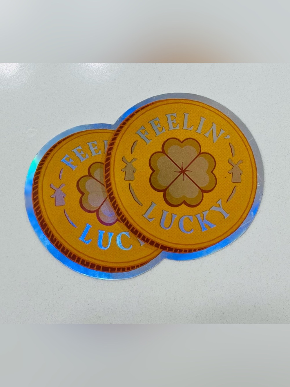 Feelin’ Lucky Gold Coins St. Patrick’s Day Holographic Dutch Bros Sticker